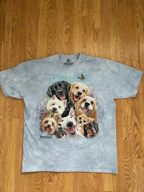 The Mountain Light Blue 'Selfies' Multi-Dog Graphic Tee